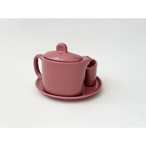 Midcentury Mauve | Pink Full Tea or Coffee w Sugar & Creamer Pottery Vintage Set - Picture 9 of 9